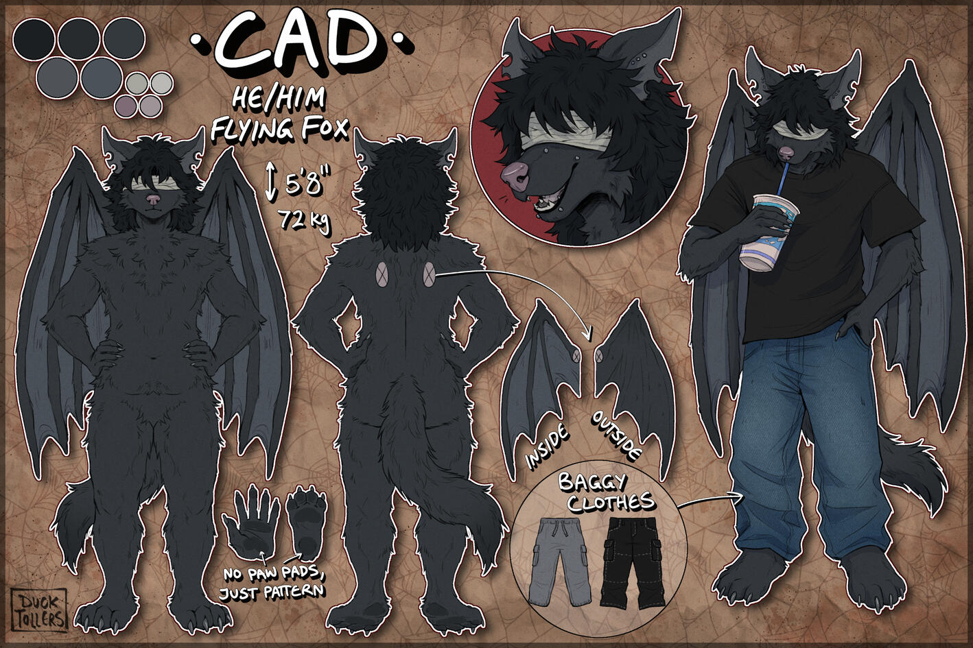 simple reference + full-body + headshot + extras (pants)